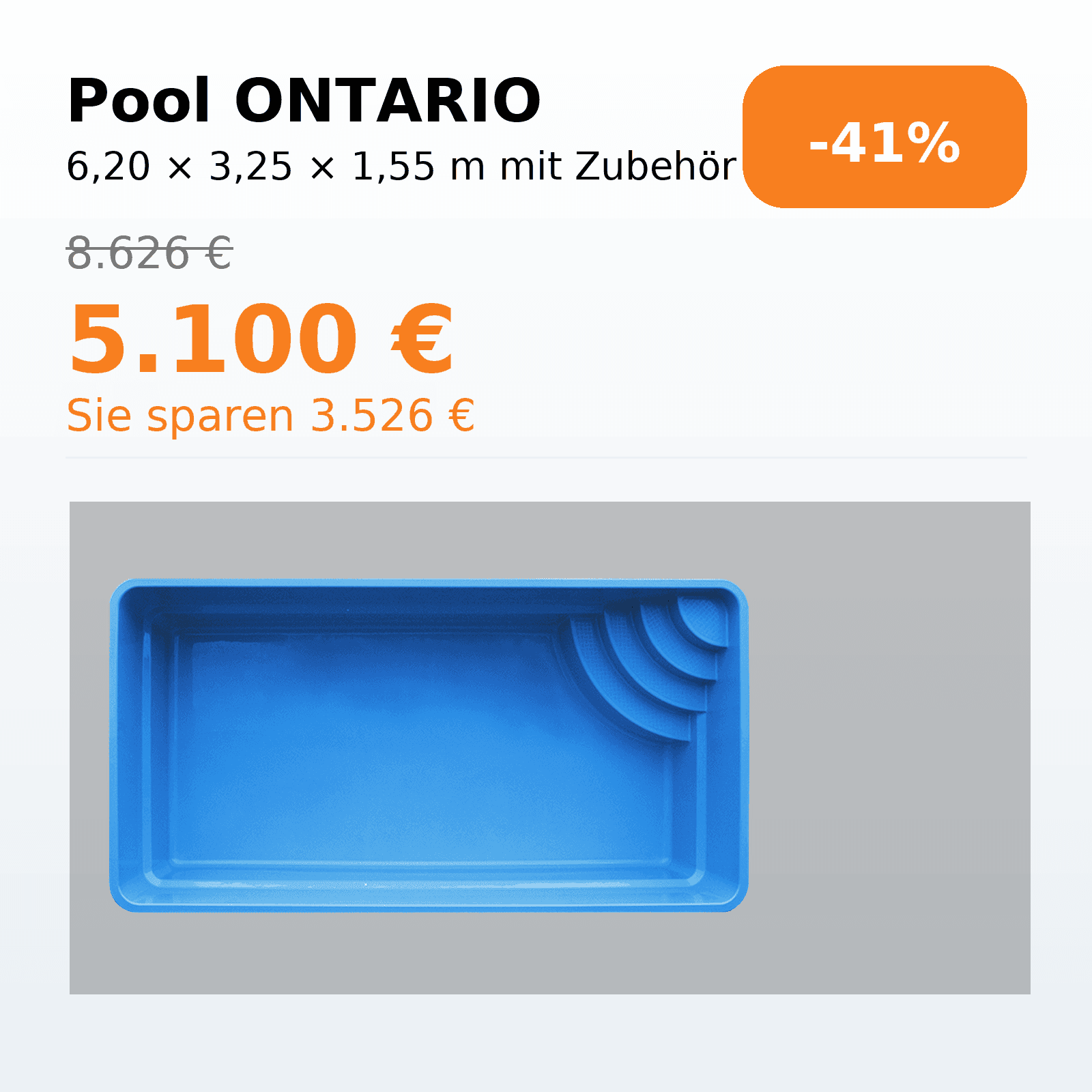 Ontario 6,20 × 3,25 × 1,55 m